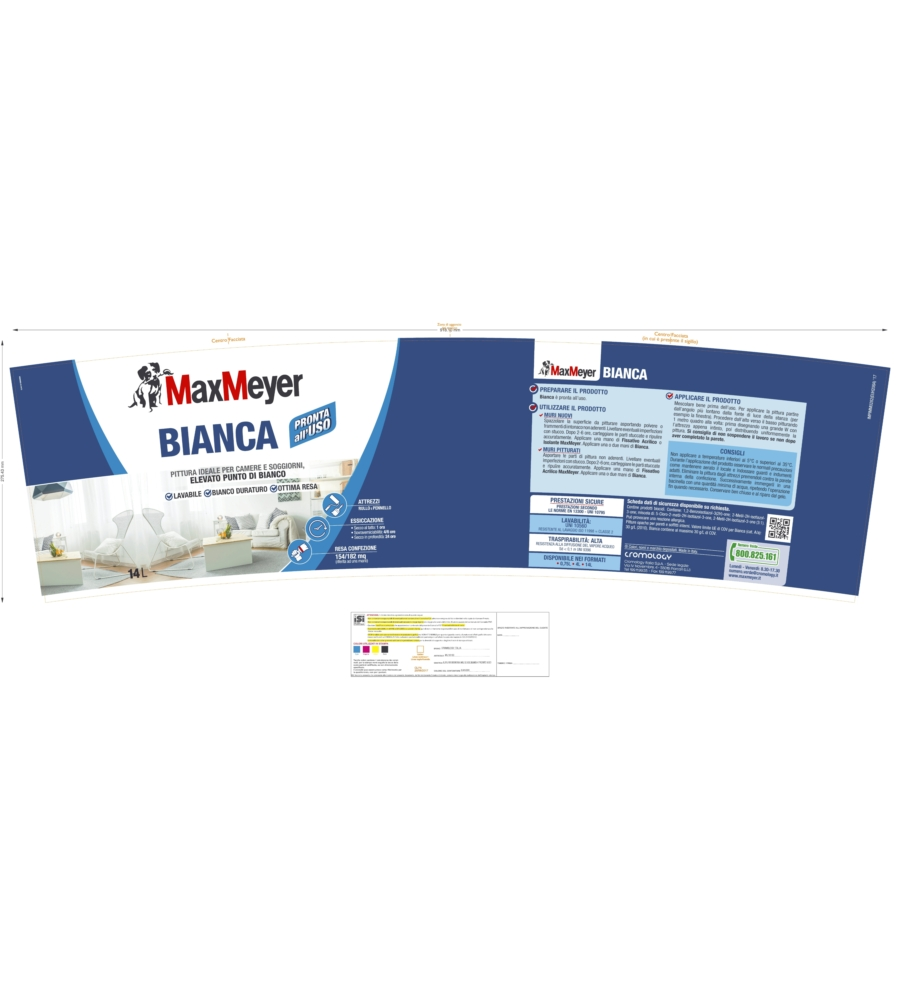 PITTURA BIANCA MONOMANO MAX MEYER COLORE BIANCO, 14 LITRI